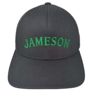 Sport-Tek Jameson Trucker Hat Black Green Snapback OS Adjustable Embroidered